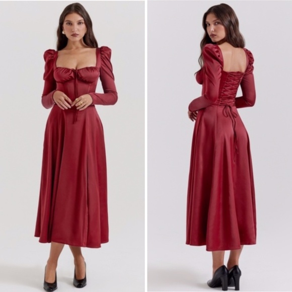 NEW House of CB Sebille Dress Blood Red XS - Picture 6 of 17